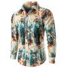 Chemise à manches longues en coton national de la mode pour hommes, grande taille - multicolor B 3XL