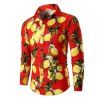 Chemise Homme En Coton Ethnique Grand Modèle À Manches Longues Et Au Grand Citron - Rouge XL
