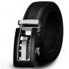 COWATHER CZ024 Men's Business Casual Leather Automatic Buckle Fashion Belt - JET BLACK 120CM