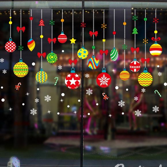 Boule de Noël PVC Fenêtre Wall Sticker - multicolor 