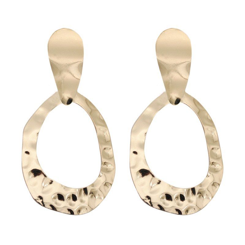

Hollow Out Solid Color Vintage Style Earrings Accessory, Gold