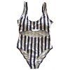 SleeWlM impression maillot de bain une pièce tenue parent-enfant rayure mère - Cadetblue L