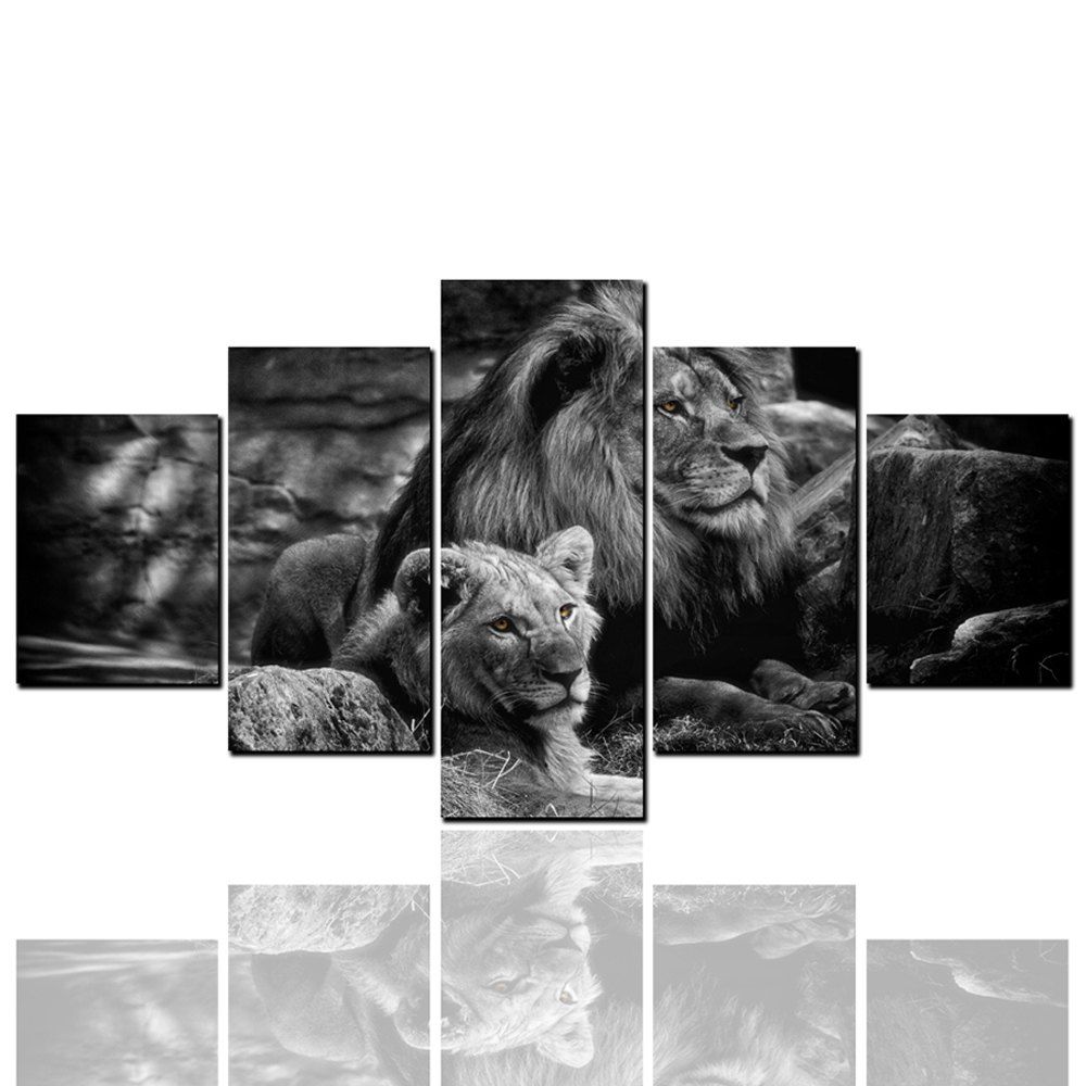 

HD Inkjet Paints Black and White Tiger Animal Decorative Painting, Multi