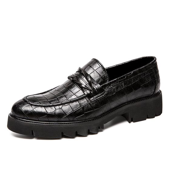 Chaussures à la mode en cuir pour hommes - Noir EU 43