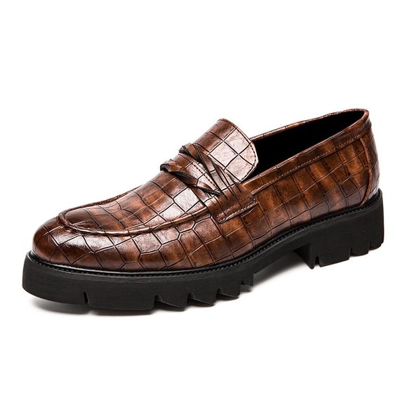 Chaussures à la mode en cuir pour hommes - Brun EU 42