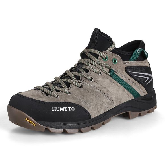 HUMTTO Hommes Outdoor Lace-Up Tactique Trekking Chaussures De Course EU Szie 39-45 - Kaki Léger EU 42