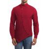 Chemise à manches courtes Casual Slim pour hommes, couleur unie, Sergé irrégulier - Rouge 2XL