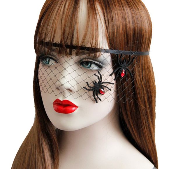 Jour saint Masquerade Party Spider Princesse Couverture Half Face Fun Masque pour les yeux - Noir 