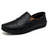 Chaussures en cuir respirant paresseux respirant pour hommes - Noir EU 38