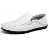 Chaussures en cuir respirant paresseux respirant pour hommes - Blanc EU 39