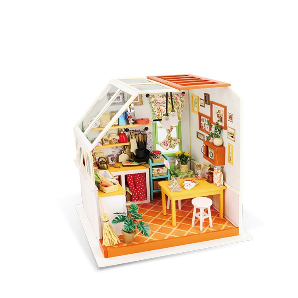

Robotime DIY Hand-Assembled Creative Art Dollhouse Jason Kitchen, White