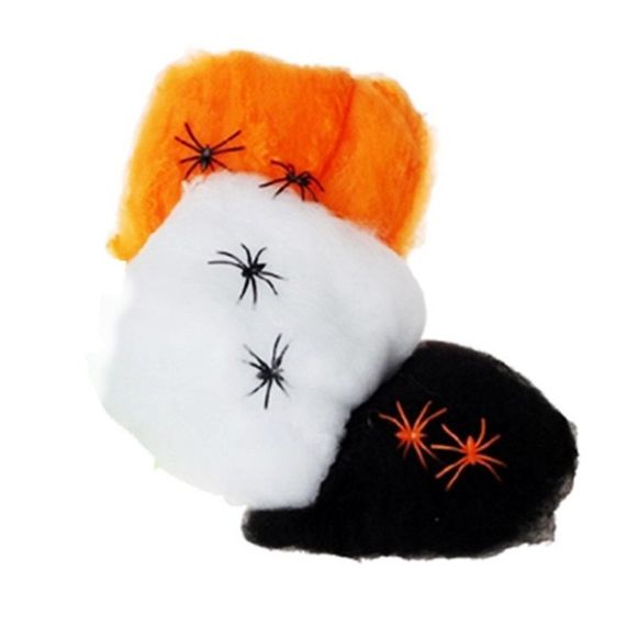 Décoration de fête Articles de fantaisie Halloween Accessoires Spider Silk - multicolor 3PCS