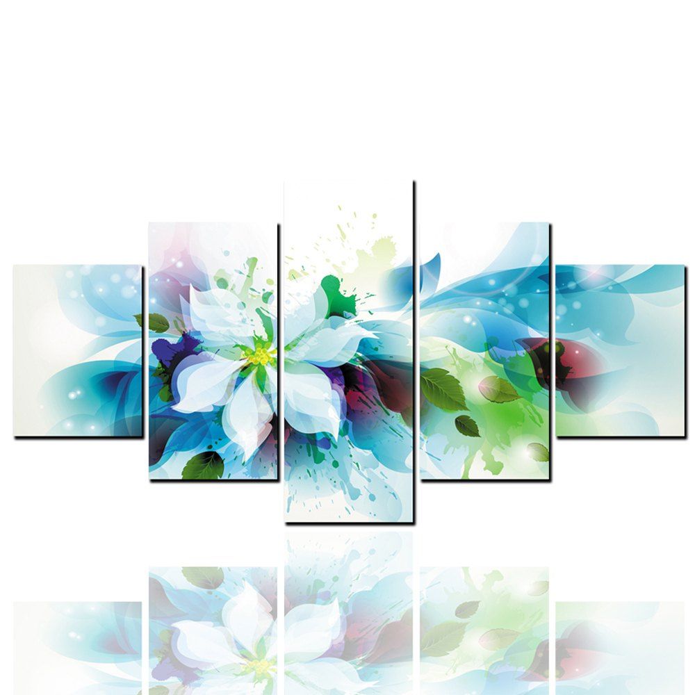 

5 Pcs HD Inkjet Paints Abstract Flower Plant Decorative Painting, Multi