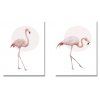 DYC 2PCS Elegant Flamingos Print Art - multicolor 