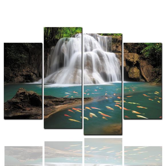4 Pcs HD Inkjet Paints Peinture Goldfish Falls Creek Voir Peinture décorative - multicolor 40CM*80CM*2PCS+40CM*100CM*2PCS