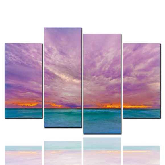 4 Pcs HD Inkjet Paints Paysage Sunset Par La Mer Peinture Décorative - multicolor 40CM*80CM*2PCS+40CM*100CM*2PCS