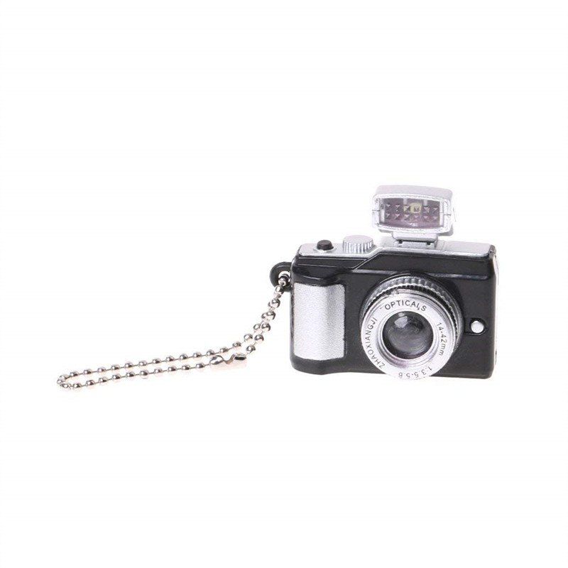

Creative Camera LED Keychains with Sound flashlight Key Ring, Black