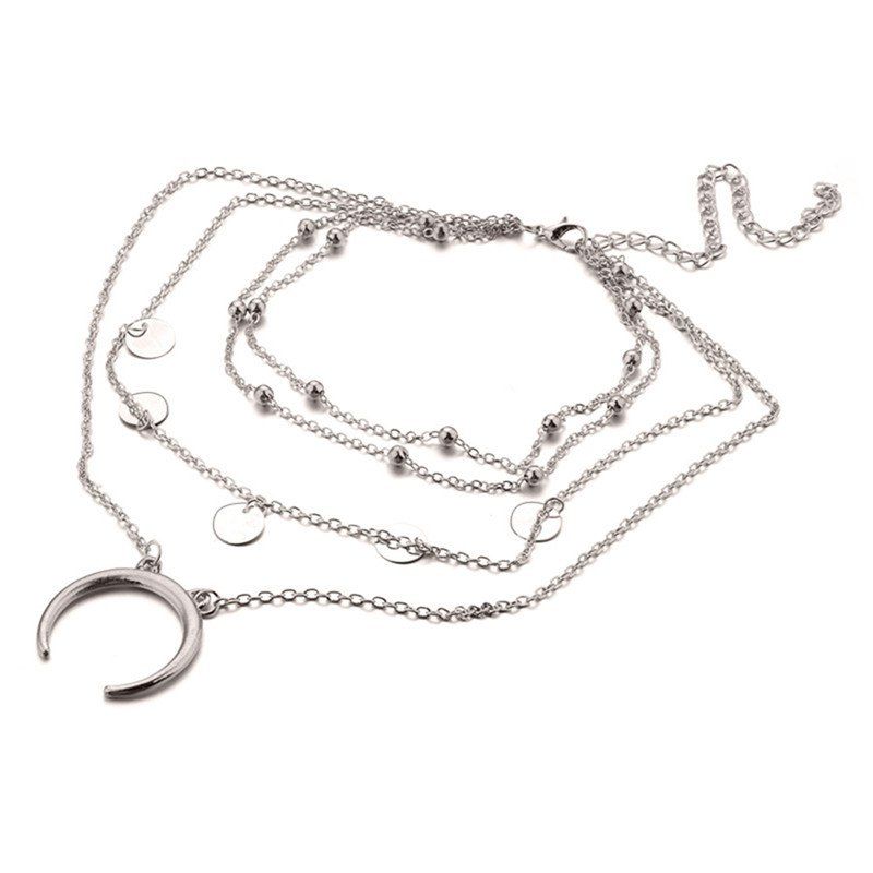 

Bohemia Wind Fashion Lady Pendant Multi Layer Necklace, Silver