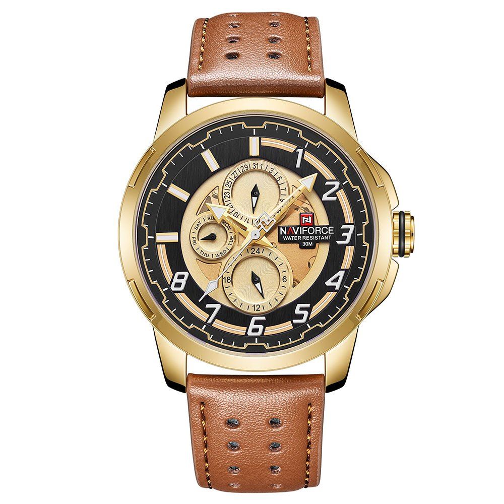 

NAVIFORCE Business Men's Casual Quartz Watch, Tan