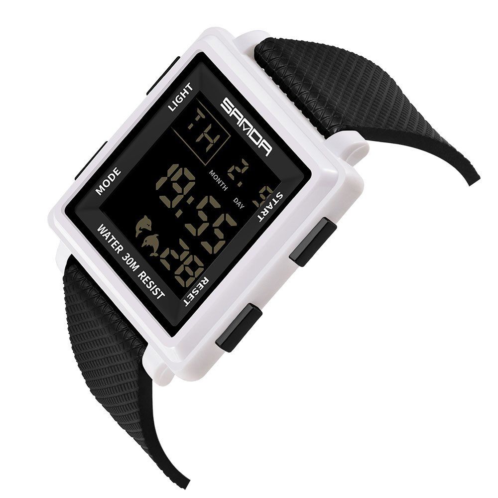 

Sanda Square Multi-Function Sports Luminous Watch, Natural black