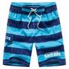 Summer Men Beach Short Marque Séchage Rapide Rayé Imprimé Taille Moyenne Shorts - Bleu 3XL