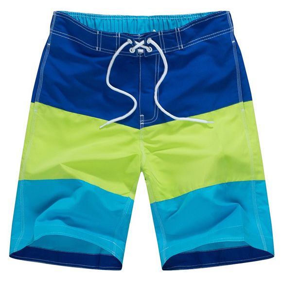 Pantalon de plage Hommes Loisirs Lâche Trois couleurs Piqué Mouvement Shorts - multicolor B L
