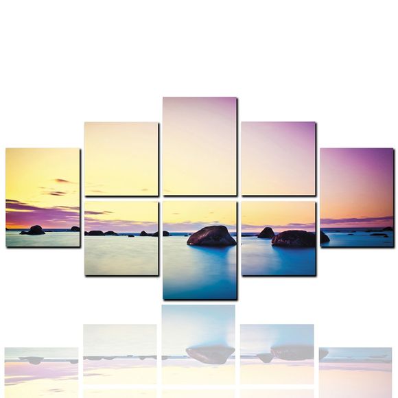 8 Pcs HD Peintures à jet d'encre Seascape Sunrise Peinture décorative - multicolor 30CM*30CM*4PCS+30CM*40CM*4PCS