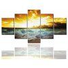 5 Pcs HD Peintures à jet d'encre Coucher de soleil sur la mer Peinture décorative - multicolor 1PC X 12 X 31,2PCS X 12 X 16,2PCS X 12 X 24 INCH( NO FRAME )