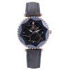 Nouvelle mode Lady Creative Stars Patterns Dial Casual Quartz Ceinture Montre - Gris 
