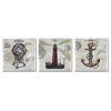 DYC 3PCS Navires Globe Print Art - multicolor 