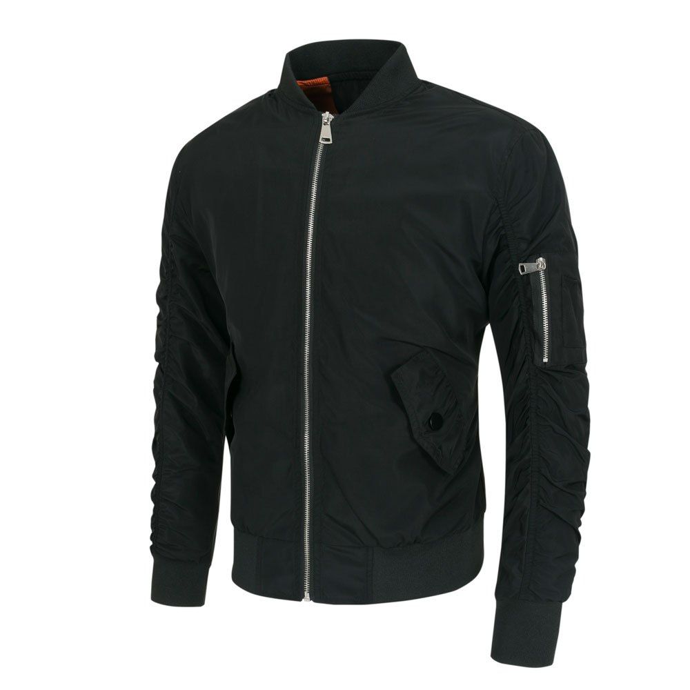 

Men's Casual Fashion Print Large Size Jacket, Black
