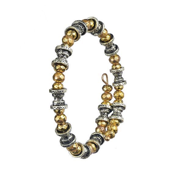 Bracelet en perles irrégulières avec pendentif en or - Champagne Or 