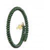 Bracelet en forme de perle réglable avec pendentif coeur et clé en or vert et argent - Or 