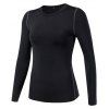 T-shirt de yoga à manches longues pour femmes PRO Skinny Training Sports Fitness Perspiration - Noir L