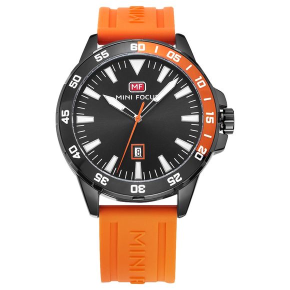 MINI FOCUS Mode Quartz Hommes Top Marque De Luxe Homme Horloge Sport Montre-Bracelet - Orange 