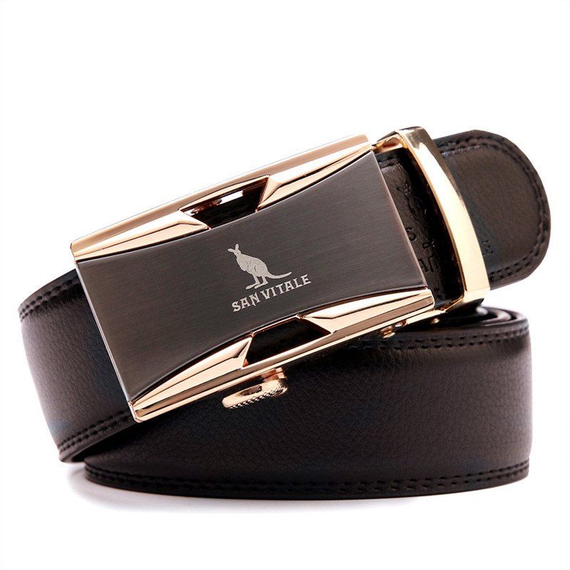 

SAN VITALE Men Belt Genuine Leather Strap, Black