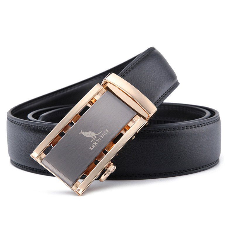 

SAN VITALE Brand High Quality Adjustable Buckle Men Belt, Black