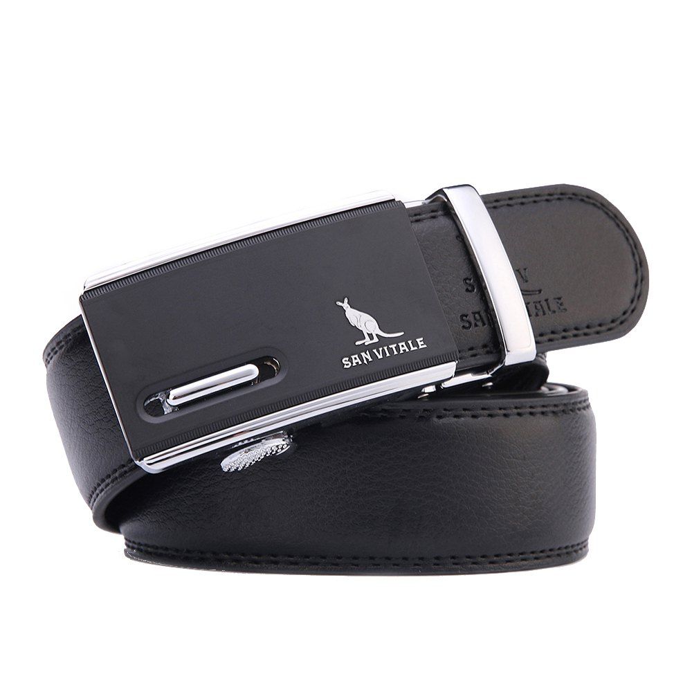 

SAN VITALE Adjustable Buckle Men Belt Top Quality, Black