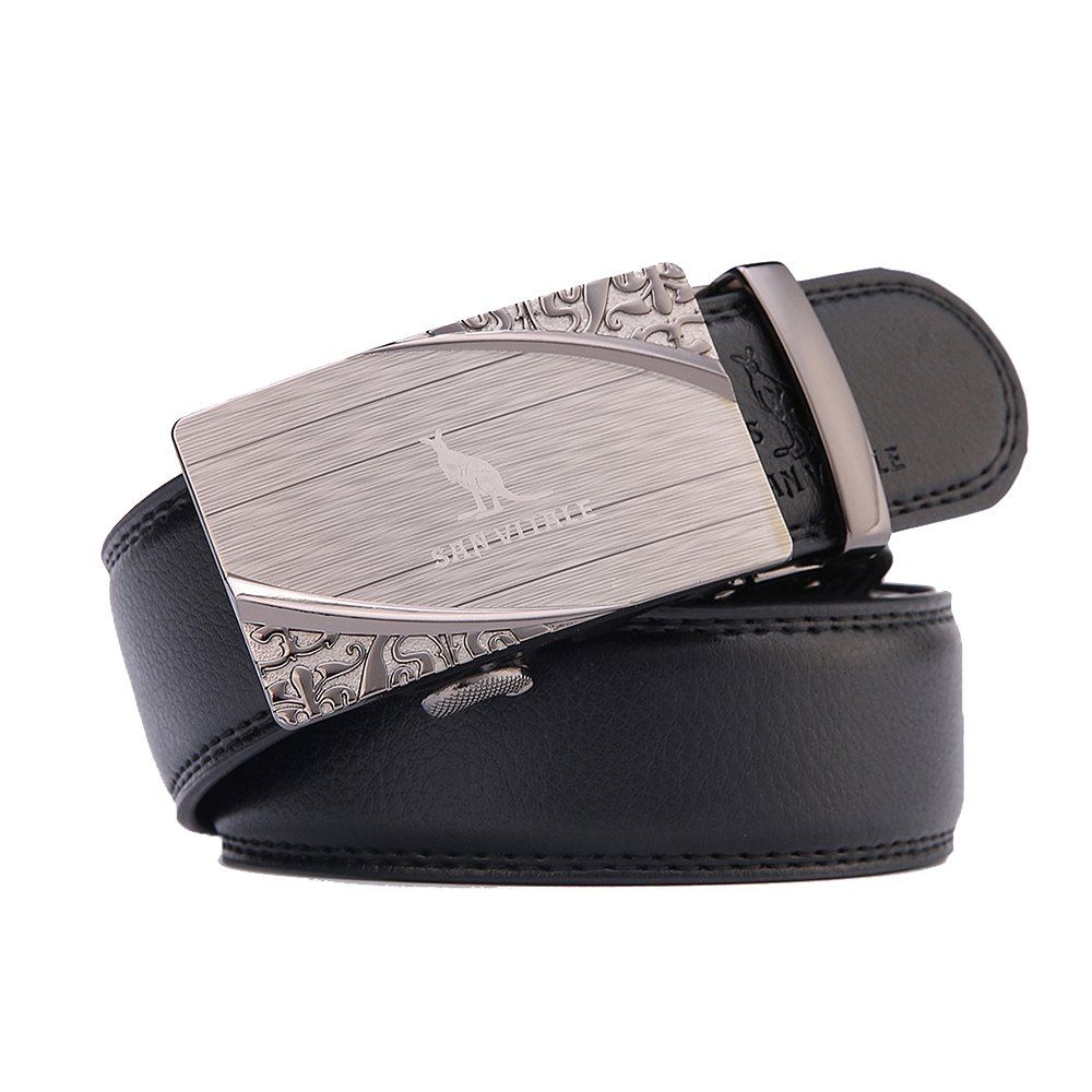 

SAN VITALE Adjustable Cowskin Leather Men Automatic Buckle Belt, Twilight black