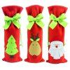 3 PCS Santa Claus Xmas Arbre Motif Couverture De Bouteille De Vin Mignon Bonbon Cadeau Sacs - Rouge 3PCS