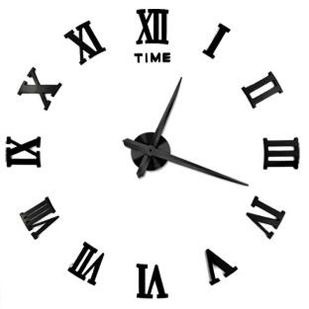 17 Off 2020 Diy 3d Wall Clock Silent Frameless Roman Numerals In