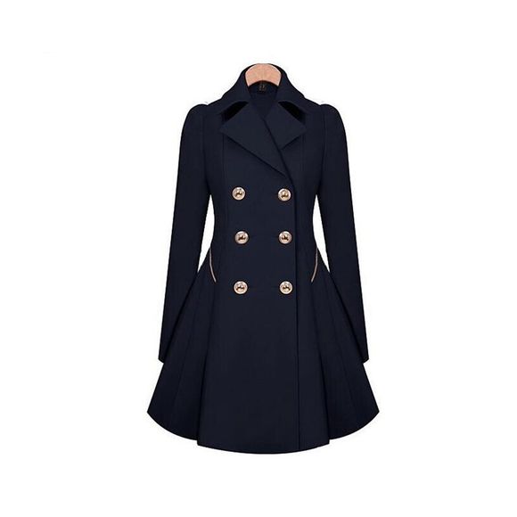 Trench-coat à double boutonnage pour femme - Cadetblue XL