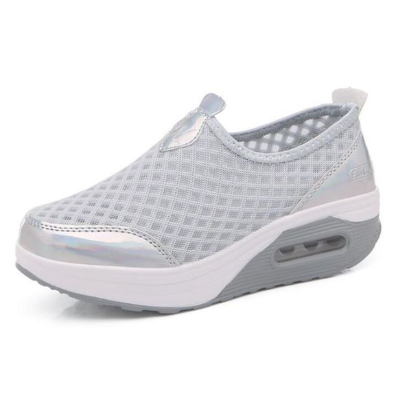 Shake Shoes Coussin d'air Chaussures pour femmes Net Surface Loisirs Sports Fond épais Ca - Gris EU 36