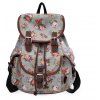 DGY Canvas Backpack pour Teen Young Girls Floral Print cartable mignon - Nuage Gris 
