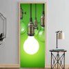 MailingArt 3D HD Toile Impression Porte Mur Autocollant Mural Décor À La Maison Vert Ampoule - multicolor 38.5 X 200CM