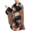 Manteau châle en fausse fourrure à rayures de qualité supérieure pour femmes - Bronze ONE SIZE