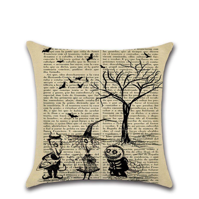 

Happy Halloween Pillowcase Sofa Cushion Cover Home Decor, Multi-d