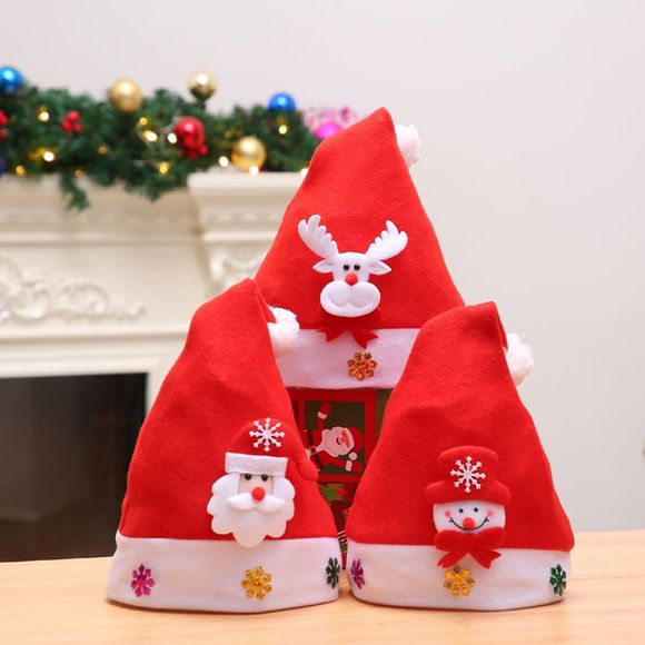 Chapeaux de textile d'inspiration de vacances des enfants 3PCS pour la fête de Noël à la maison - multicolor 
