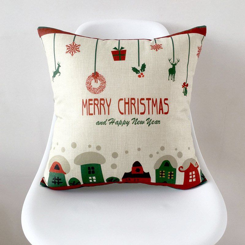 

Cushion Covers Christmas Decorations For Home Cotton Linen Pillow Cover, Multi-b