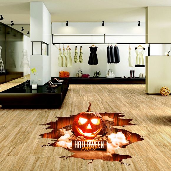 YEDUO Sticker mural citrouille Halloween Maison Chambre de ménage - Rouge 